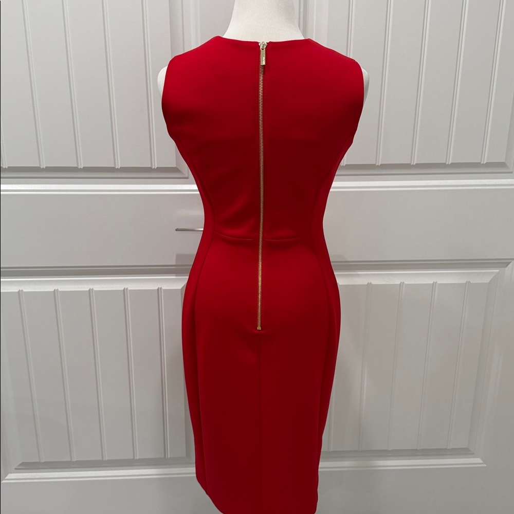 Calvin Klein Collection Vibrant Red Midi Dress - Picture 4 of 7